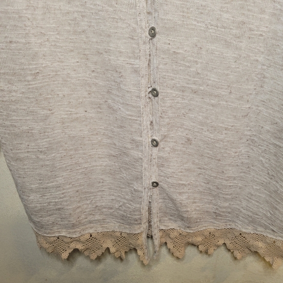 Free People Cardigan Boho Cottagecore Linen Blend Button Front Sweater Women's S - Picture 11 of 11